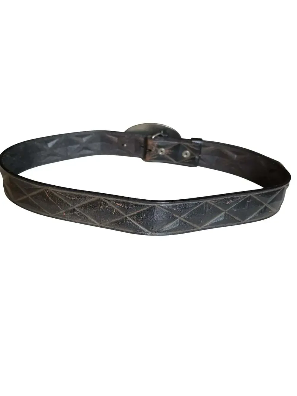Levis Vintage Celtic Cross Buckle Mens Leather Belt Sz M (34-36)